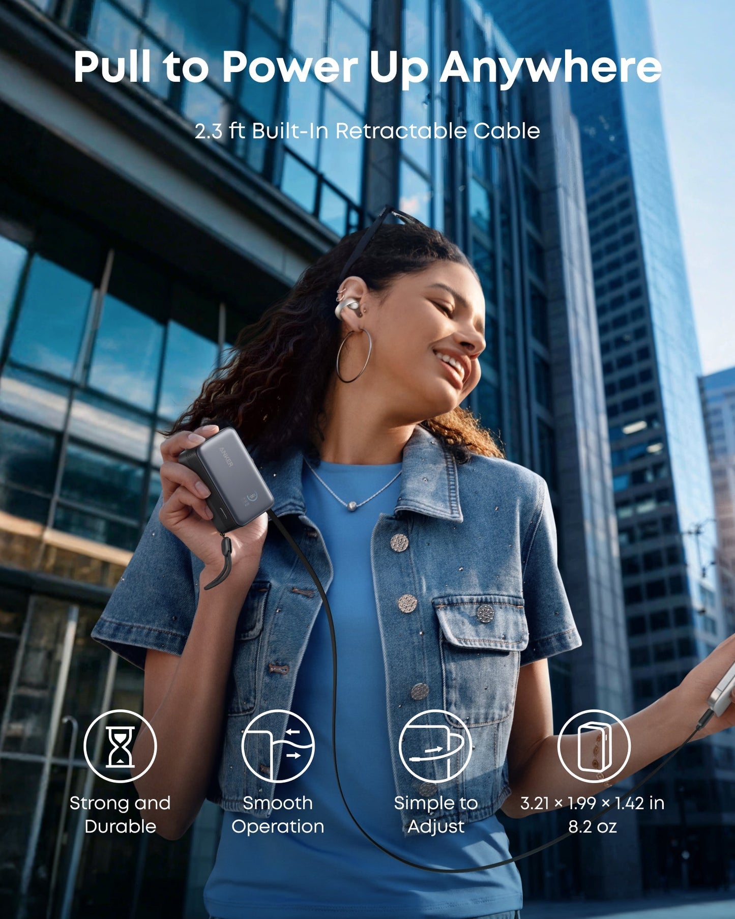 Anker Nano 行動電源（10K，45W，內建可伸縮 USB-C 連接線）