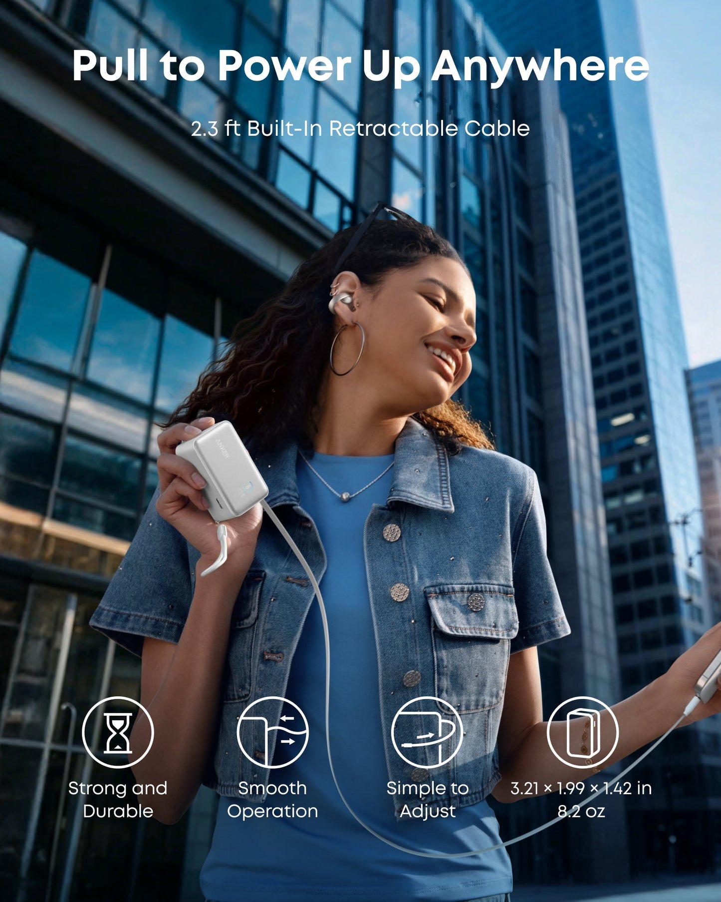 Anker Nano 行動電源（10K，45W，內建可伸縮 USB-C 連接線）