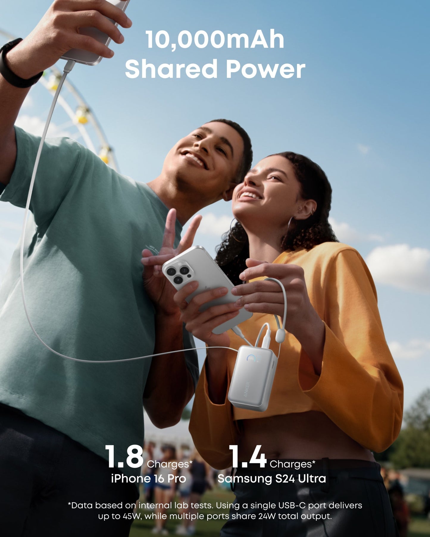 Anker Nano 行動電源（10K，45W，內建可伸縮 USB-C 連接線）