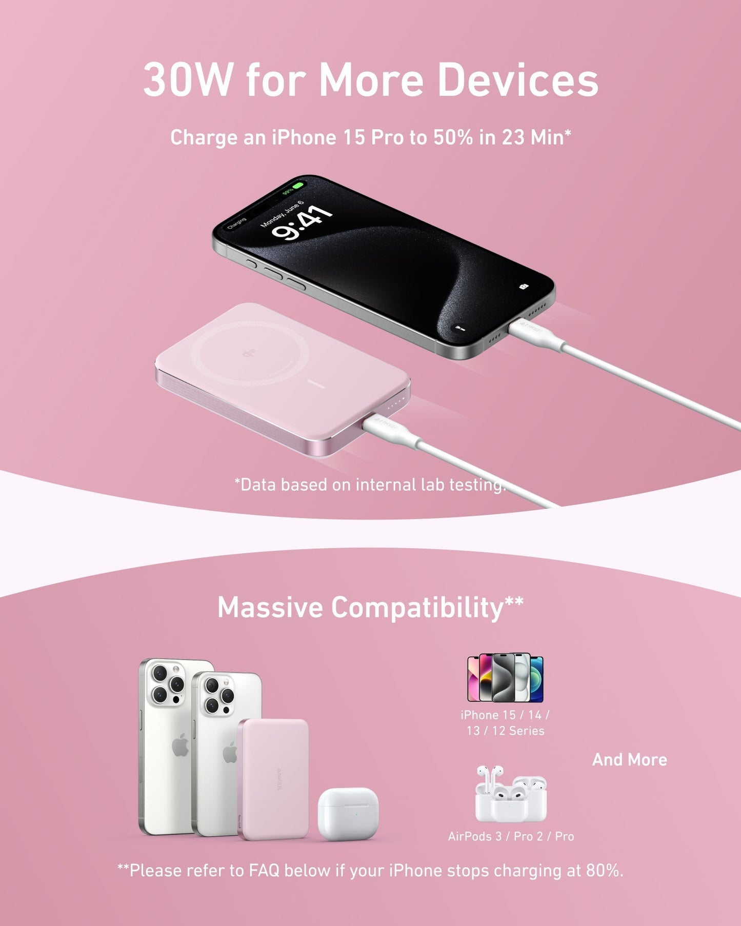 Anker MagGo A1664 超薄磁吸行動電源 10000mAh Qi2 30W(黑/白/綠/粉 Wh標示/MagSafe/溫度監控/輕薄)