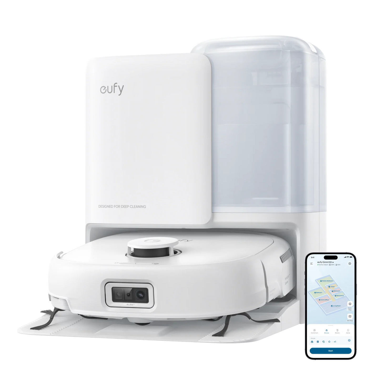 eufy Omni E25 自清潔掃拖一體全能機器人 黑/白